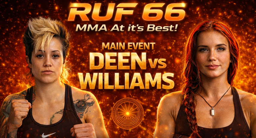 RUF 66 MMA event: Deen vs Williams poster.